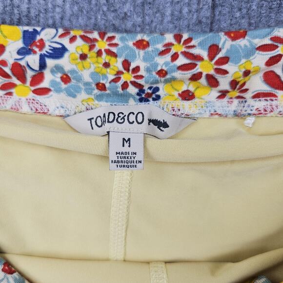Toad & Co Skirt Womens Medium Yellow Floral Skort Athleisure Organic Cotton - Picture 5 of 8